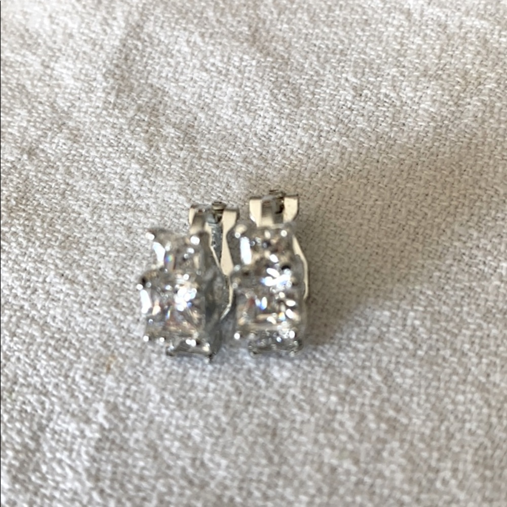 3 pair silver clip on earrings